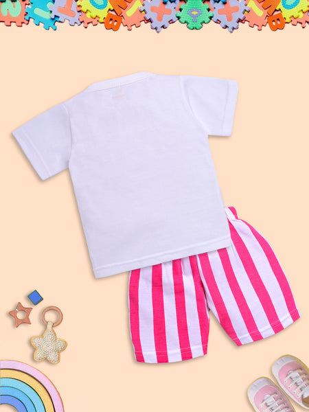 Adorable Bunny T-Shirt and Striped Shorts Set for Kids