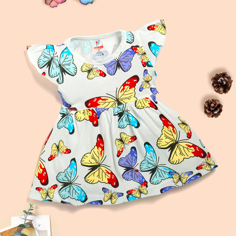 Butterfly Printed cotton frock Kinder Choice