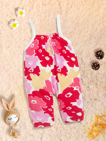 Baby Girl All Over Floral Print Cami Jumpsuit 100% Cotton Kinder Choice
