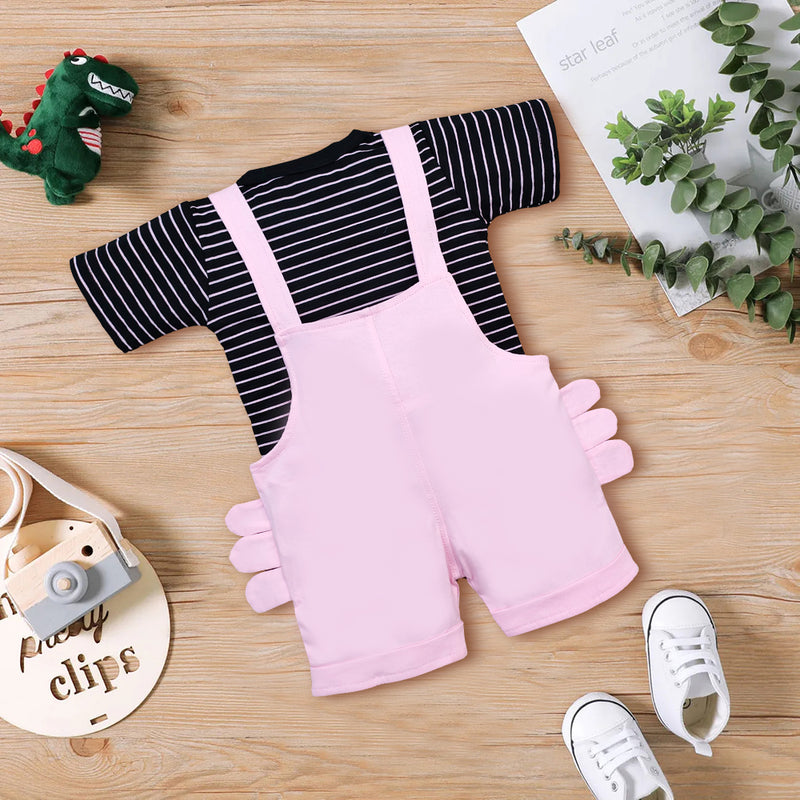 Unisex Half Sleeves All Over Printed & Embroidered Dungaree Kinder Choice