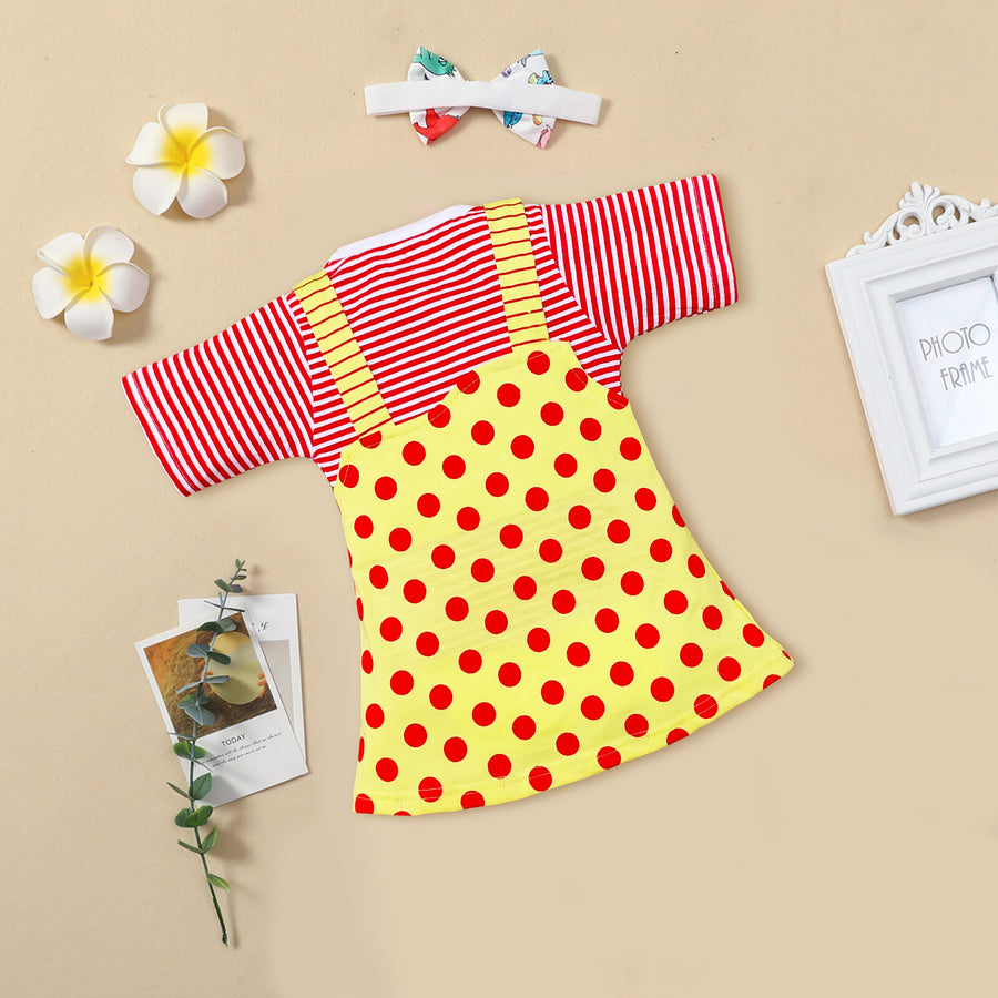 Casual Wear Half Sleeve Dungaree For Baby Girls Kinder Choice