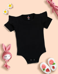 Baby Girl 100% Cotton Ruffle Trim Short-sleeve Romper and Bear Graphic Polka Dots Overall Dress Set  Kinder Choice
