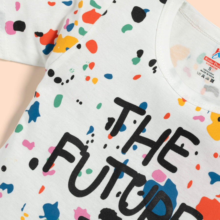 Toddler Boy/Girl Playful Letter Painting Print Tee and Shorts Set Kinder Choice