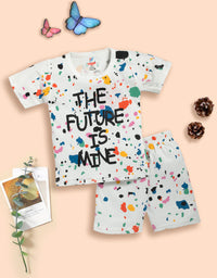 Toddler Boy/Girl Playful Letter Painting Print Tee and Shorts Set Kinder Choice
