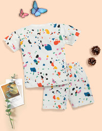 Toddler Boy/Girl Playful Letter Painting Print Tee and Shorts Set Kinder Choice
