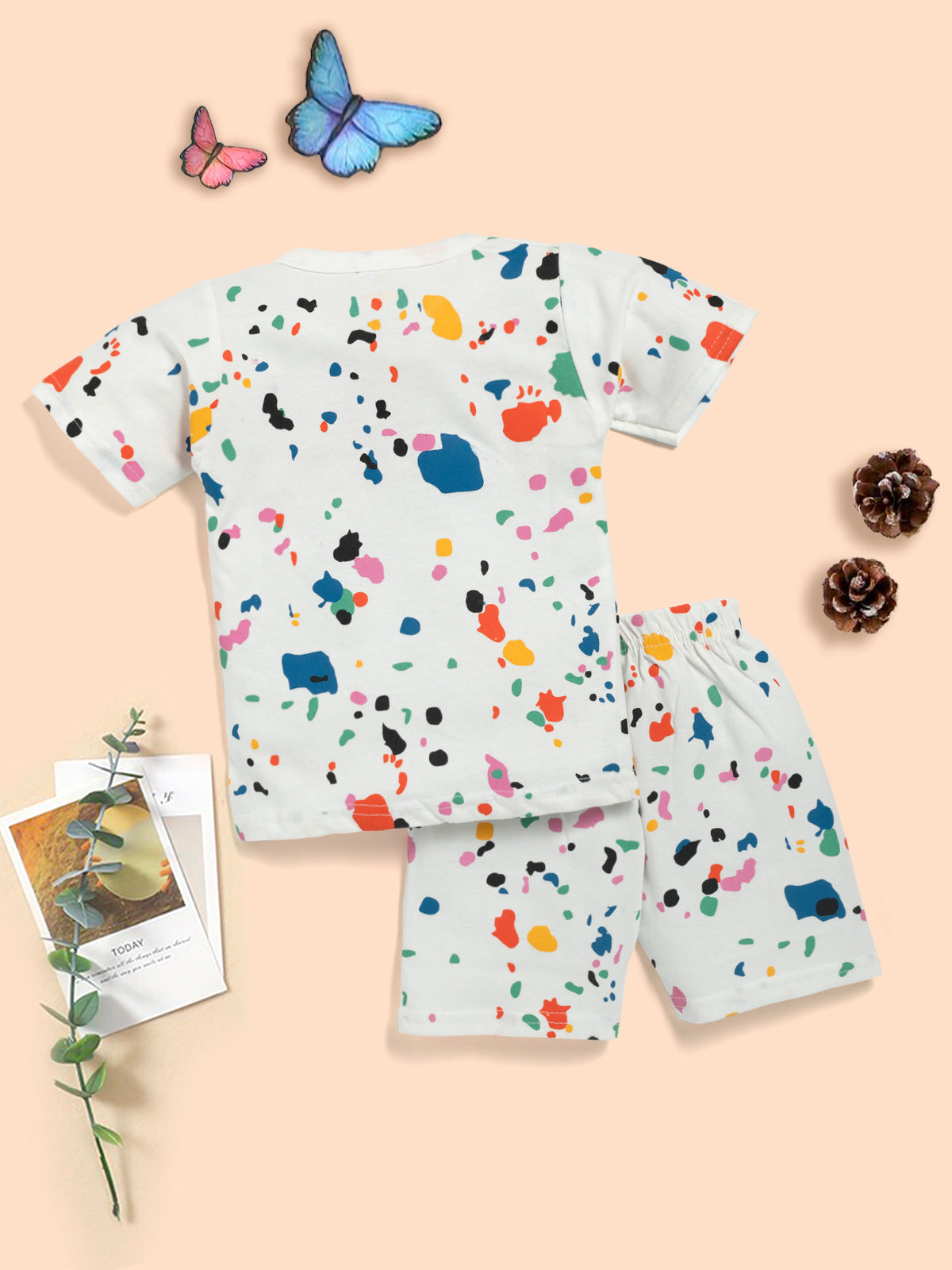 Toddler Boy/Girl Playful Letter Painting Print Tee and Shorts Set Kinder Choice