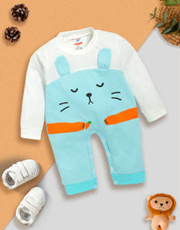 Unisex Peach Animal Print Full-Sleeve Romper Kinder Choice
