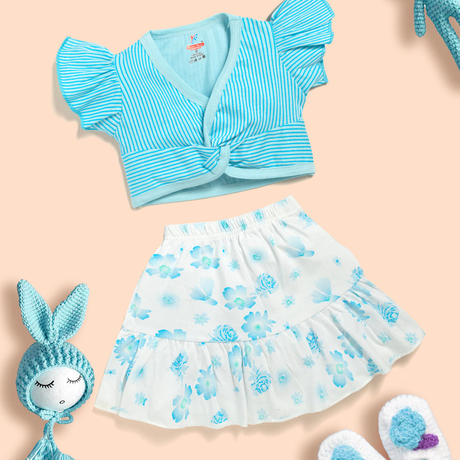 Baby Girls Cotton Crop top and Skirt Kinder Choice