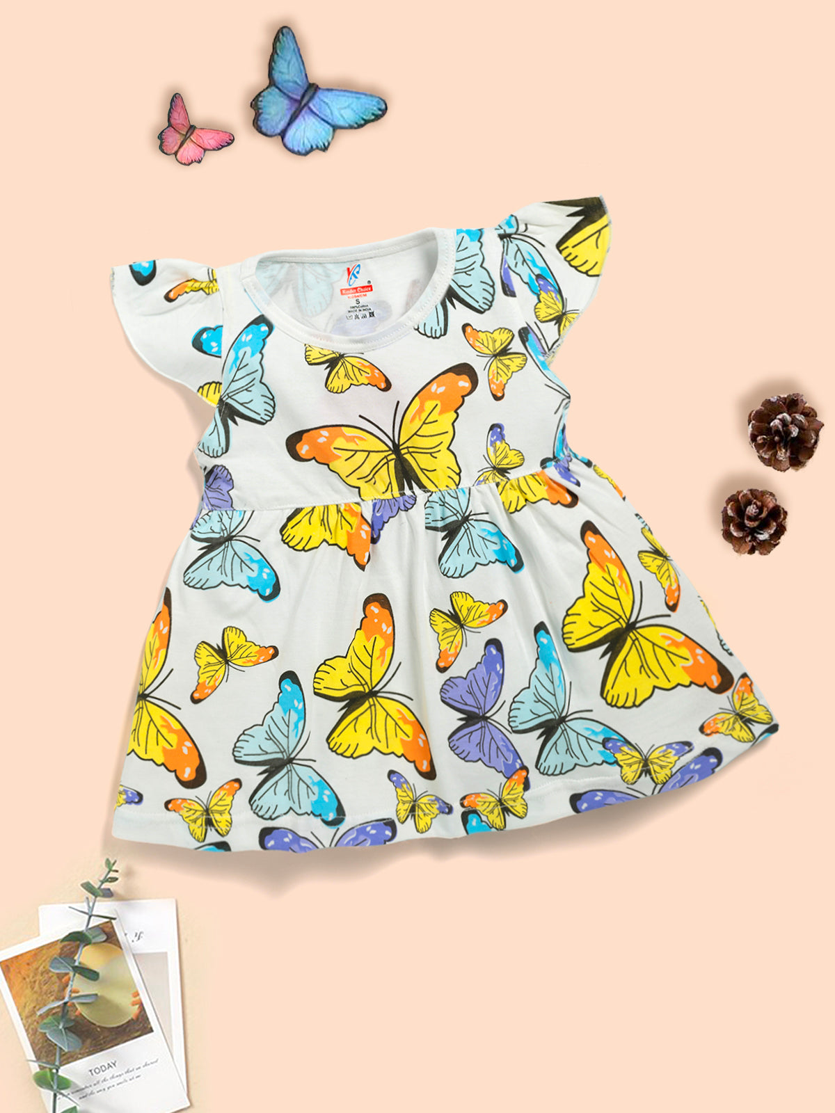 Butterfly Printed  cotton frock Kinder Choice