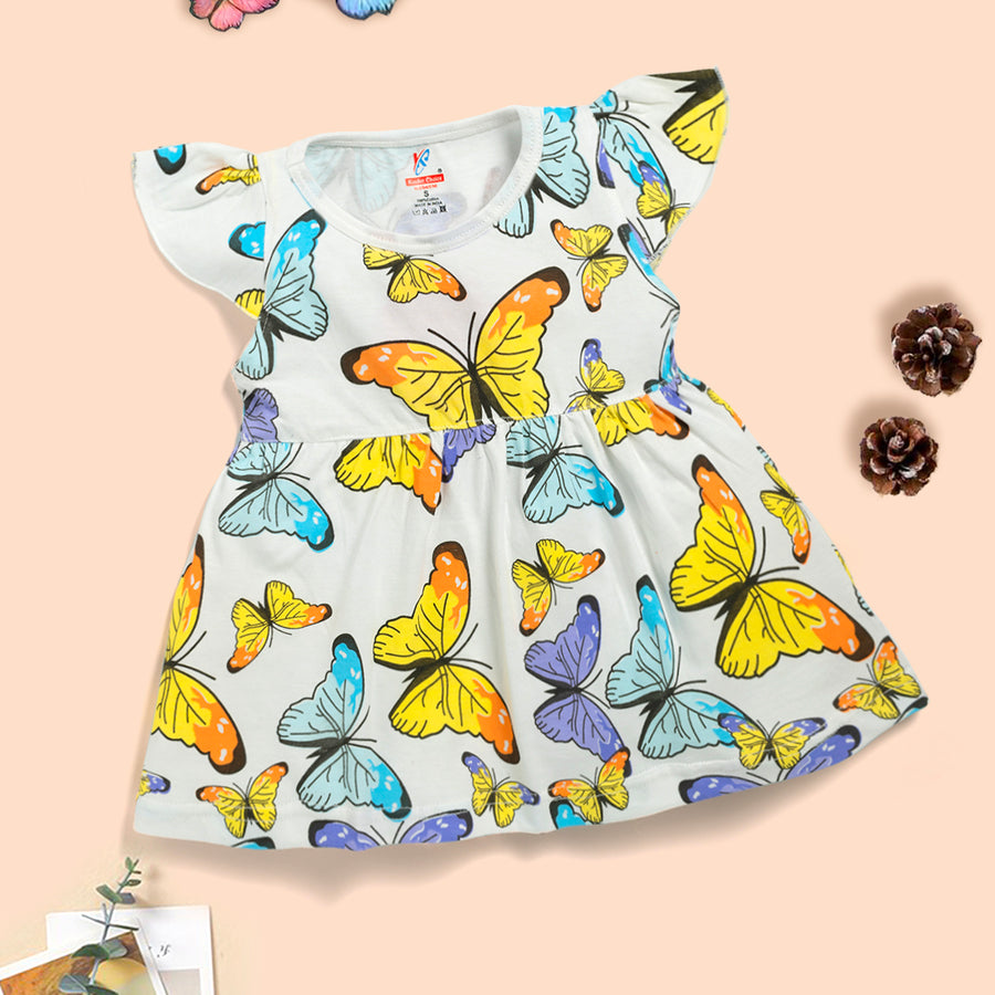 Butterfly Printed  cotton frock Kinder Choice