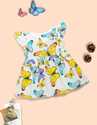 Butterfly Printed  cotton frock Kinder Choice
