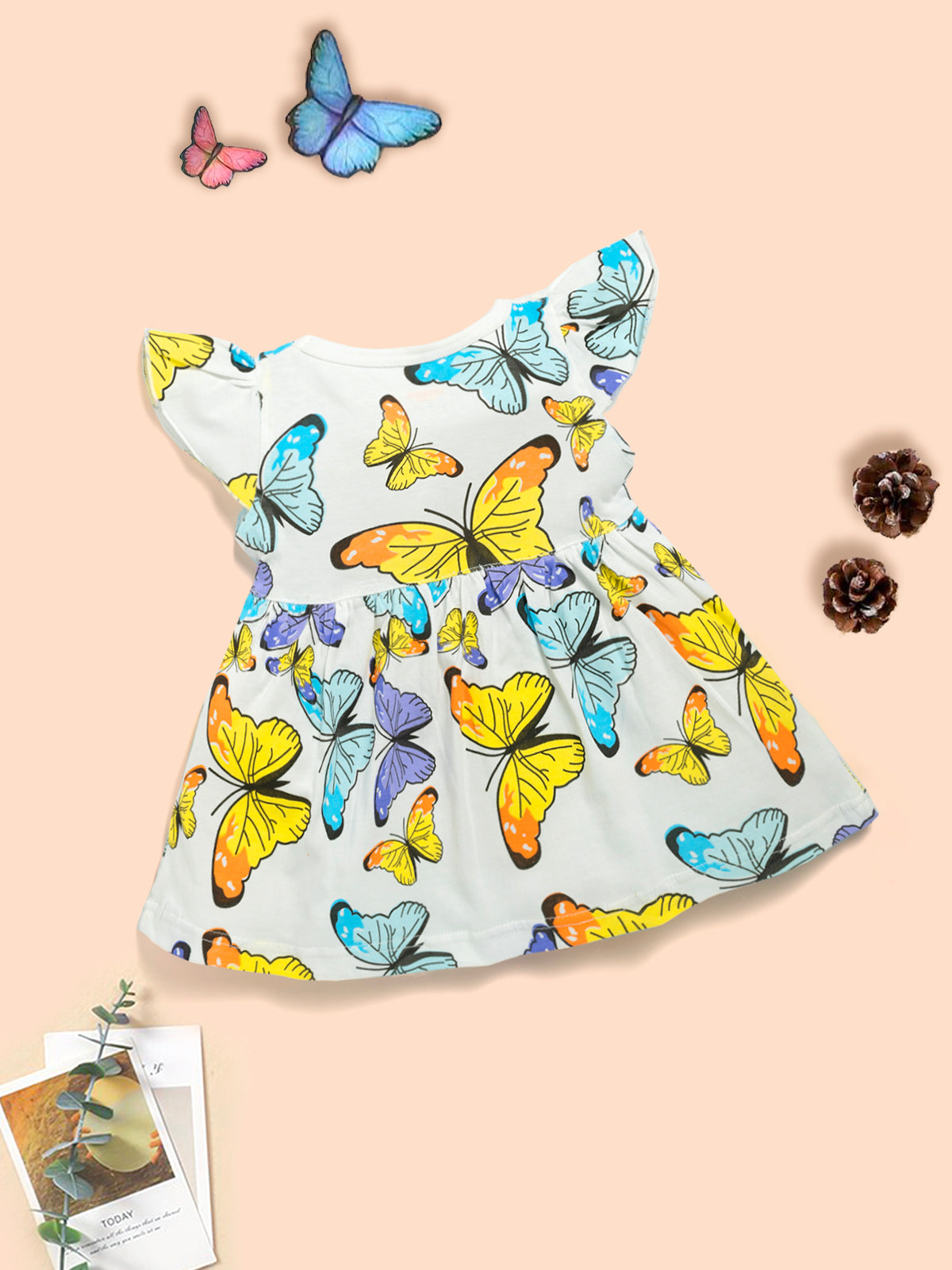 Butterfly Printed  cotton frock Kinder Choice