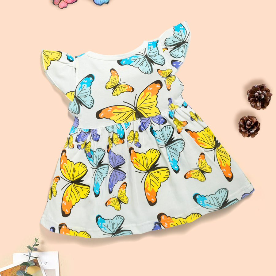 Butterfly Printed  cotton frock Kinder Choice