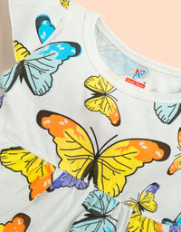 Butterfly Printed  cotton frock Kinder Choice
