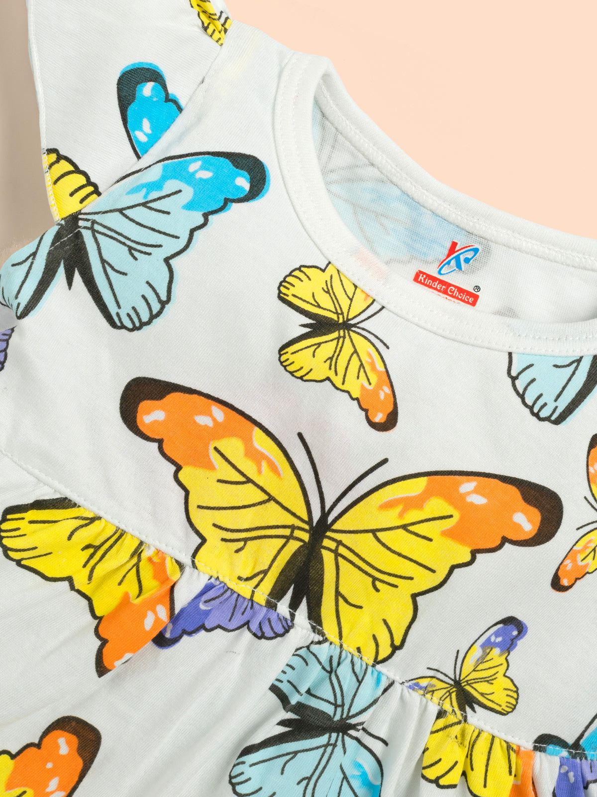 Butterfly Printed  cotton frock Kinder Choice