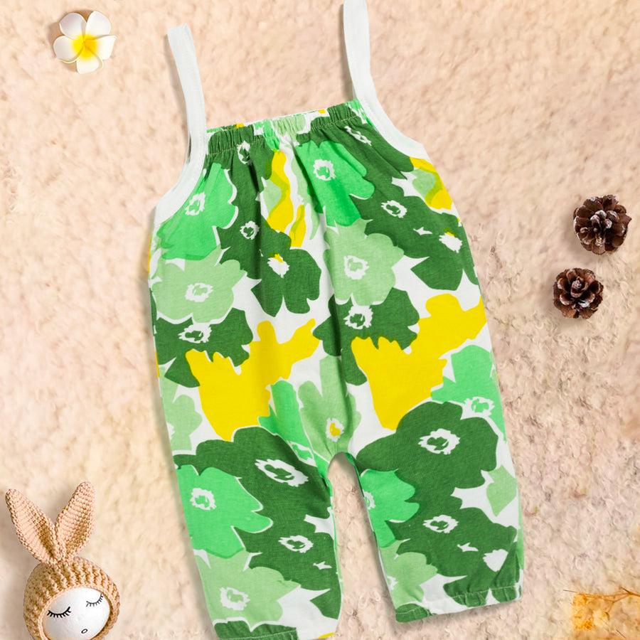 Baby Girl All Over Floral Print Cami Jumpsuit 100% Cotton Kinder Choice