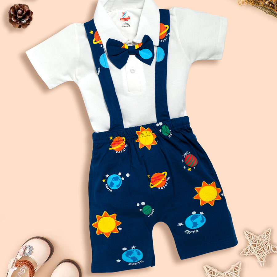 Dungaree For Baby Boys Party with Bow Kinder Choice