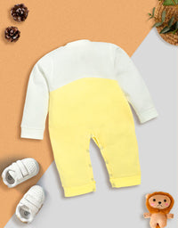 Unisex Peach Animal Print Full-Sleeve Romper Kinder Choice
