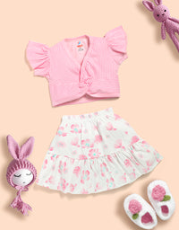 Baby Girls Cotton Crop top and Skirt Kinder Choice
