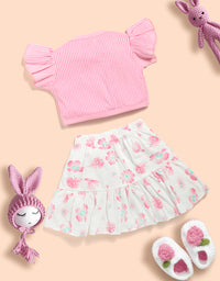 Baby Girls Cotton Crop top and Skirt Kinder Choice
