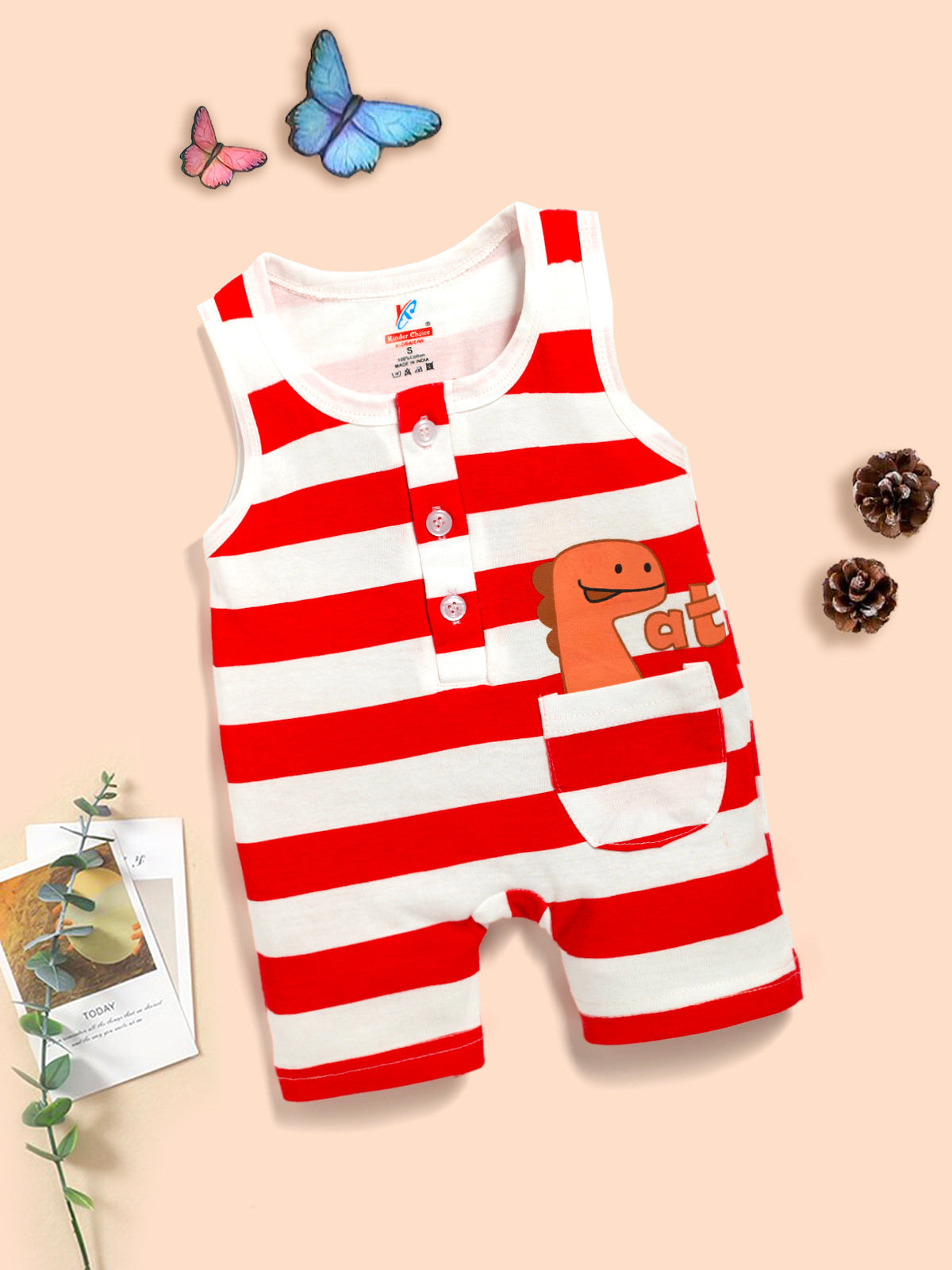 Round Neck Romper For Baby 100%  Cotton Sleeveless  Kinder Choice