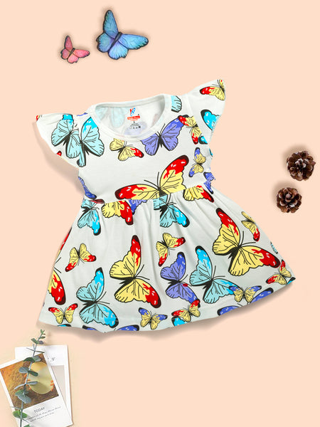 Butterfly Printed  cotton frock Kinder Choice