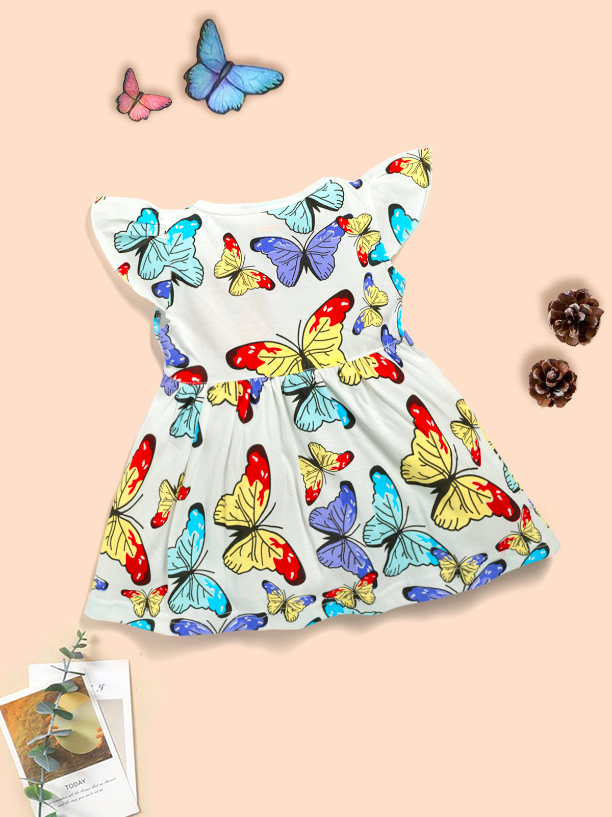 Butterfly Printed  cotton frock Kinder Choice