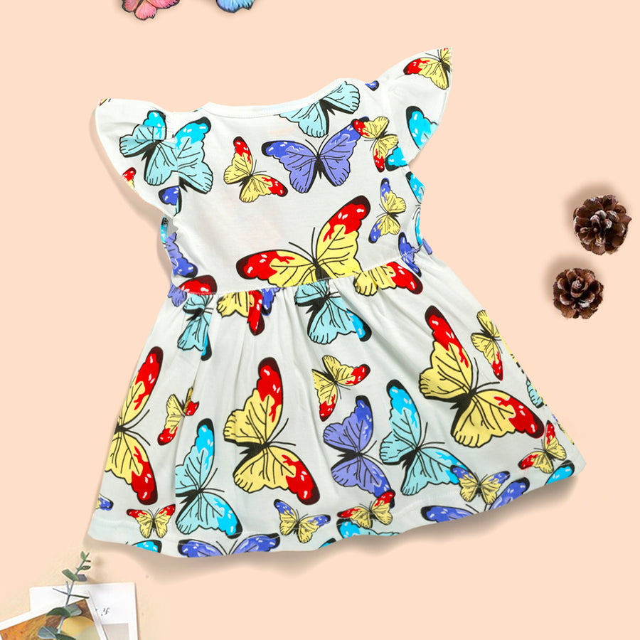 Butterfly Printed  cotton frock Kinder Choice