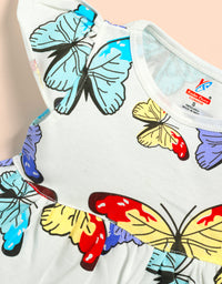 Butterfly Printed  cotton frock Kinder Choice

