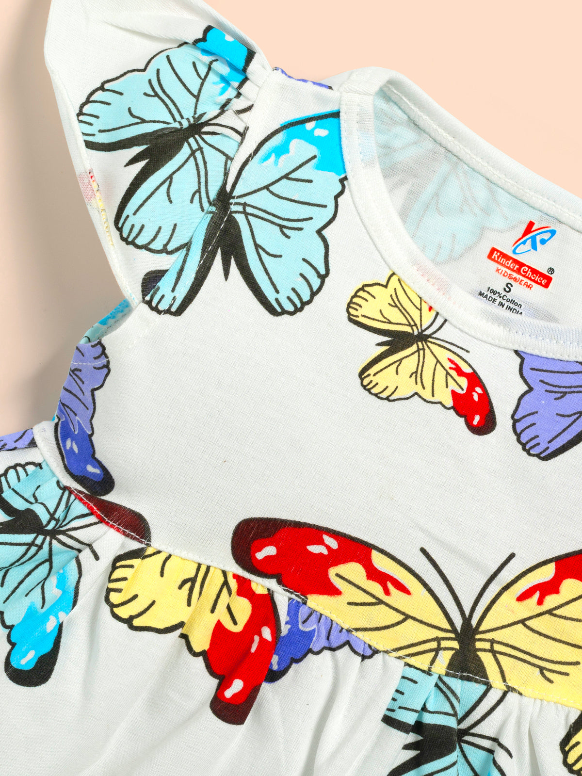 Butterfly Printed  cotton frock Kinder Choice