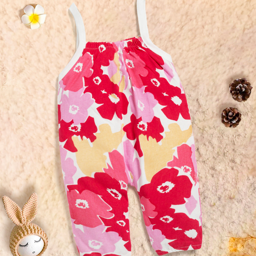 Baby Girl All Over Floral Print Cami Jumpsuit 100% Cotton Kinder Choice