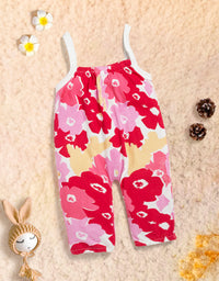 Baby Girl All Over Floral Print Cami Jumpsuit 100% Cotton Kinder Choice
