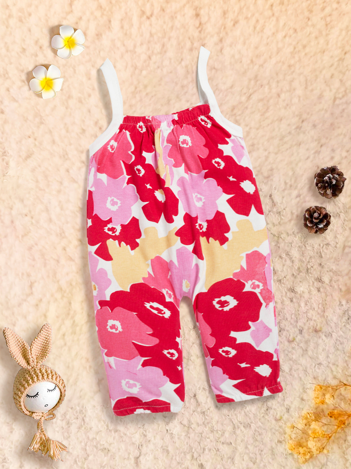Baby Girl All Over Floral Print Cami Jumpsuit 100% Cotton Kinder Choice