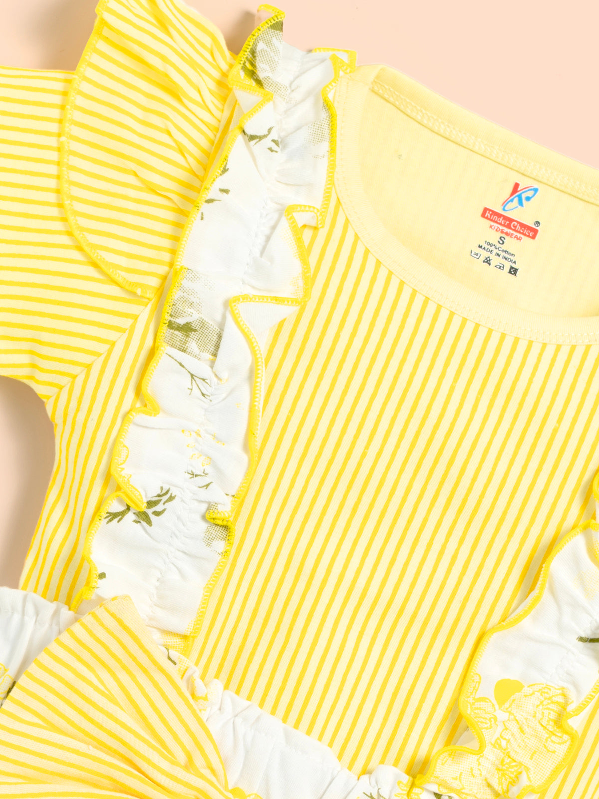 Baby Girl Solid Cotton Ribbed Ruffle Short-sleeve Romper and Floral Print Suspender Shorts Kinder Choice