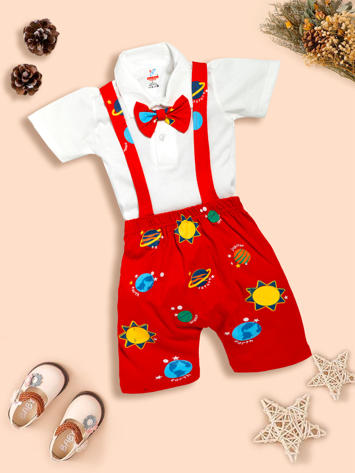 Dungaree For Baby Boys Party with Bow Kinder Choice