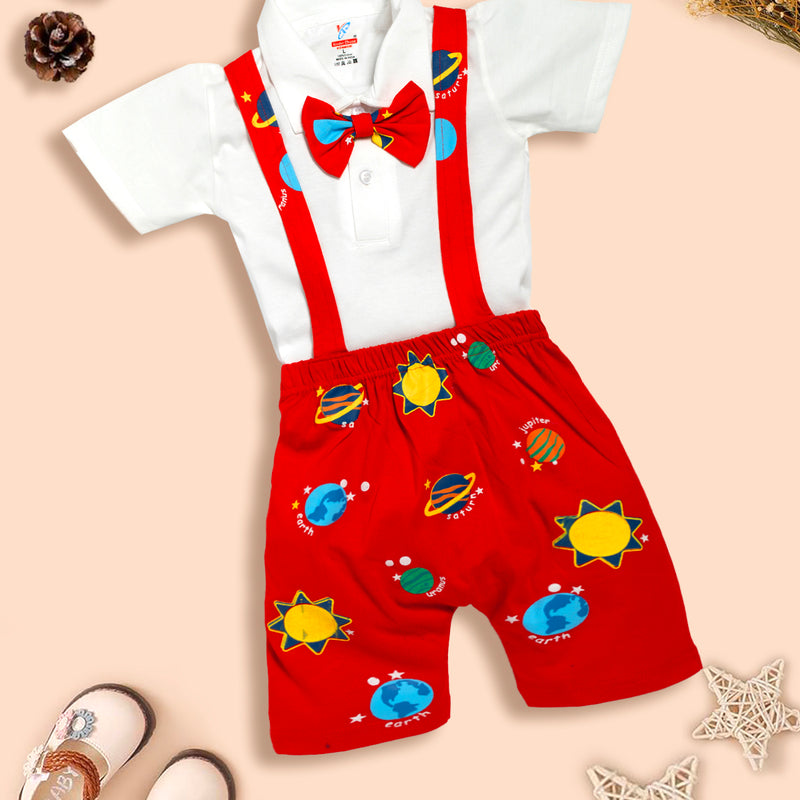 Dungaree For Baby Boys Party with Bow Kinder Choice