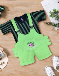 Unisex Half Sleeves All Over  Printed & Embroidered Dungaree Kinder Choice
