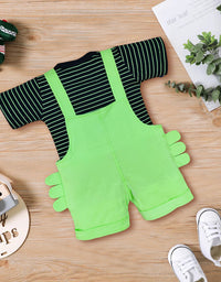 Unisex Half Sleeves All Over  Printed & Embroidered Dungaree Kinder Choice
