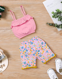Floral Print Shorts with Crop Top Set Kinder Choice
