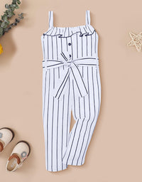 Girls Striped Pattern Full Cotton Jumpsuit Sleeveless Kinder Choice
